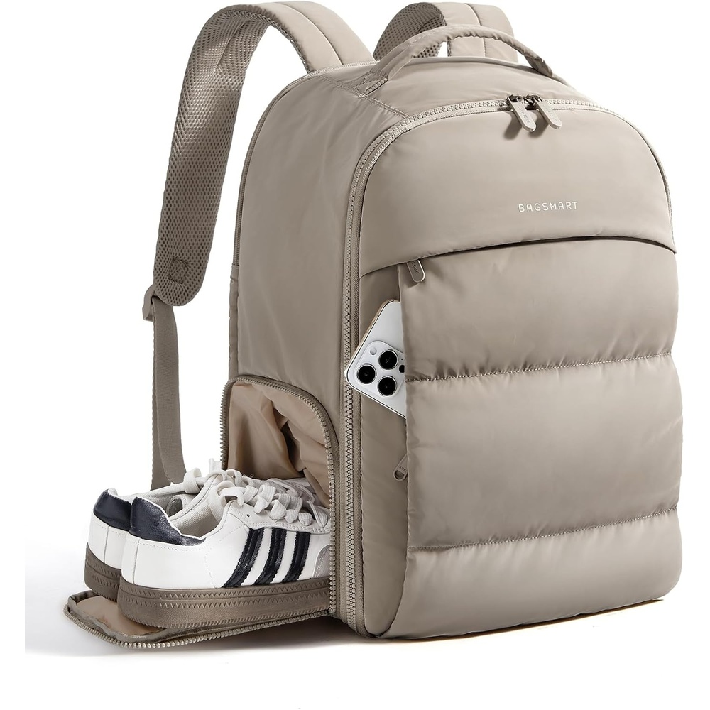image:imageBAGSMART Travel Backpack for Women Gym Backpack with Shoe CompartmentCamel