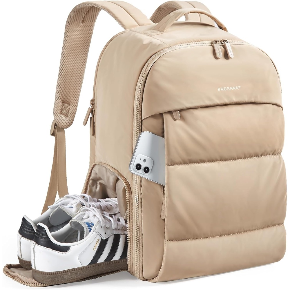 image:imageBAGSMART Travel Backpack for Women Gym Backpack with Shoe CompartmentDesert