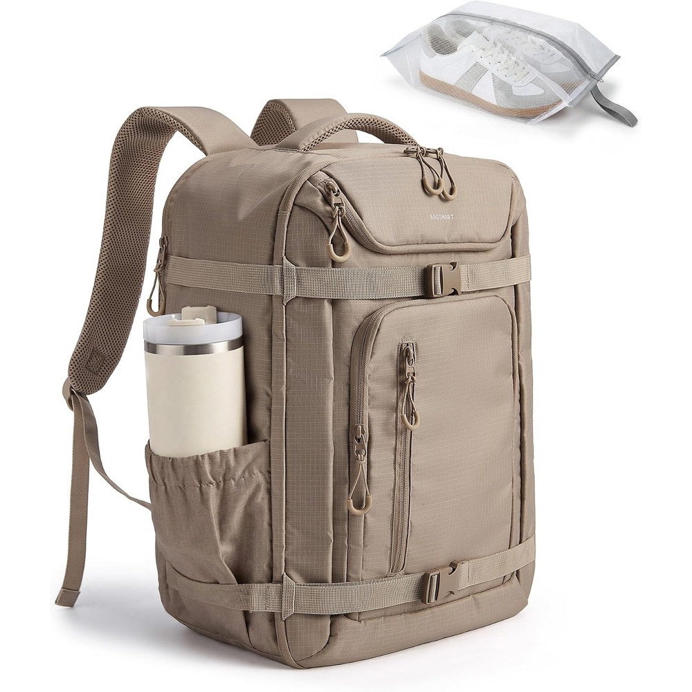 image:imageBAGSMART Travel Backpack for Women amp Men 17Inch Laptop Carry on BackpackBrown