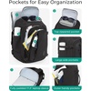 BAGSMART 28L Water-Resistant Travel Backpack, USB Port, 17.3″ Laptop, Black(Black)