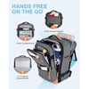 BAGSMART 37L Expandable Travel Backpack Compression Carry On Daypack(Khaki White)