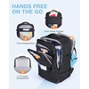 BAGSMART 37L Expandable Travel Backpack Compression Carry On Daypack(Obsidian Black)