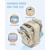 BAGSMART 37L Expandable Travel Backpack Compression Carry On Daypack(Warm Beige)