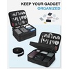 BAGSMART Cable Organizer Bag, Travel Electronics Organizer with Adjustable Divider, Tech Bag Carrying Case, Storage Bag Sturdy Tool Case with Handle for Cellphone Cord Electronics Accessories, Black(Black)