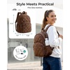BAGSMART College Laptop Backpack,Cute Travel Backpack for Women,Quilted Computer Bookbag(18-charcoal Gray)