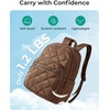 BAGSMART College Laptop Backpack,Cute Travel Backpack for Women,Quilted Computer Bookbag(18-charcoal Gray)