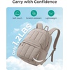 BAGSMART College Laptop Backpack,Cute Travel Backpack for Women,Quilted Computer Bookbag(20-coffee Brown)