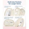 BAGSMART Electronics Organizer Travel Case for Cords Chargers Phones, Black(Double Layer Beige)