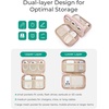 BAGSMART Electronics Organizer Travel Case for Cords Chargers Phones, Pink(Beige)