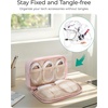 BAGSMART Electronics Organizer Travel Case for Cords Chargers Phones, Pink(Khaki)