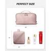 BAGSMART Makeup Bag Cosmetic Bag, Travel Makeup Bag,Water-resistent Makeup Bags for Women Portable Pouch Open Flat Make Up Organizer Bag for Toiletries, Brushes, Pink(Pink)