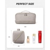 BAGSMART Makeup Bag Cosmetic Bag, Travel Makeup Bag,Water-resistent Makeup Bags for Women Portable Pouch Open Flat Make Up Organizer Bag for Toiletries, Brushes, Pink(21-Tranquil Gray)