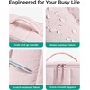 BAGSMART Makeup Bag Cosmetic Bag, Travel Makeup Bag,Water-resistent Makeup Bags for Women Portable Pouch Open Flat Make Up Organizer Bag for Toiletries, Brushes, Pink(13-Lavender Purple)