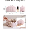 BAGSMART Makeup Bag Cosmetic Bag, Travel Makeup Bag,Water-resistent Makeup Bags for Women Portable Pouch Open Flat Make Up Organizer Bag for Toiletries, Brushes, Pink(10-Teal)