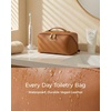 BAGSMART Makeup Bag Travel Cosmetic Bag,Women Toiletry Case, Classic Brown(09- Coffee Brown)