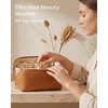 BAGSMART Makeup Bag Travel Cosmetic Bag,Women Toiletry Case, Classic Brown(35-Camel)