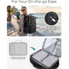 BAGSMART Rolling Backpack for Women, Wheeled Backpack with Packing Cube, Travel Back pack with Wheels, Carry On Suitcase Bag 17 Inch Large Roller Daypack, Black(Champagne)
