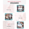 BAGSMART Small Makeup Bag, Puffy Wide-open Zipper Cosmetic Pouch, Pink(01-Teal Blue)