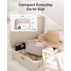 BAGSMART Small Makeup Bag, Puffy Wide-open Zipper Cosmetic Pouch, Pink(Lavender Purple)