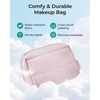 BAGSMART Small Makeup Bag, Puffy Wide-open Zipper Cosmetic Pouch, Pink(Leopard)