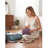 BAGSMART Small Makeup Bag, Puffy Wide-open Zipper Cosmetic Pouch, Pink(Plum Purple)
