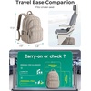 BAGSMART Travel Backpack for Women, 15.6″ College Laptop Backpack, Black(Camel)