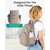 BAGSMART Travel Backpack for Women, 15.6″ College Laptop Backpack, Black(Camel)