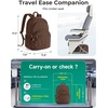 BAGSMART Travel Backpack for Women, 15.6″ College Laptop Backpack, Black(Chocolate)