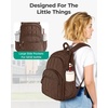 BAGSMART Travel Backpack for Women, 15.6″ College Laptop Backpack, Black(Chocolate)