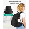 BAGSMART Travel Backpack for Women, 15.6″ College Laptop Backpack, Black(Grape)