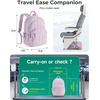 BAGSMART Travel Backpack for Women, 15.6″ College Laptop Backpack, Black(Lavender)