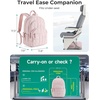 BAGSMART Travel Backpack for Women, 15.6″ College Laptop Backpack, Black(Pink)
