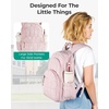 BAGSMART Travel Backpack for Women, 15.6″ College Laptop Backpack, Black(Pink)