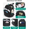 BAGSMART Travel Backpack for Women, 15.6″ College Laptop Backpack, Black(Sage)