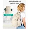 BAGSMART Travel Backpack for Women, 15.6″ College Laptop Backpack, Black(Vanilla)