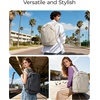 BAGSMART Travel Backpack for Women, 15.6 Inch Carry On Bag, Light Blue(Charcoal)