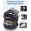BAGSMART Travel Backpack for Women Men, 40L Flight Approved Carry on Backpack with Shoe Bag, TSA Large Personal Item Backpack with 17 Inch Laptop Compartment, Weekender Suitcase for Travel, Grey(Grey)