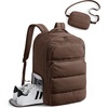 BAGSMART 35L Travel Backpack for Women, 17.3″ Carry-On Personal Item(Coffee)