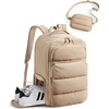 BAGSMART 35L Travel Backpack for Women, 17.3″ Carry-On Personal Item(Desert)