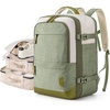 BAGSMART 37L Expandable Travel Backpack Compression Carry On Daypack(Green and White)