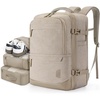 BAGSMART 37L Expandable Travel Backpack Compression Carry On Daypack(Khaki)