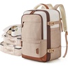 BAGSMART 37L Expandable Travel Backpack Compression Carry On Daypack(Khaki White)