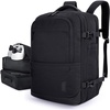 BAGSMART 37L Expandable Travel Backpack Compression Carry On Daypack(Obsidian Black)