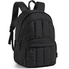 BAGSMART College Laptop Backpack,Cute Travel Backpack for Women,Quilted Computer Bookbag(01-black)