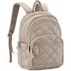 BAGSMART College Laptop Backpack,Cute Travel Backpack for Women,Quilted Computer Bookbag(04-camel)