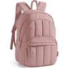 BAGSMART College Laptop Backpack,Cute Travel Backpack for Women,Quilted Computer Bookbag(11-dark Pink)
