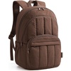 BAGSMART College Laptop Backpack,Cute Travel Backpack for Women,Quilted Computer Bookbag(20-coffee Brown)