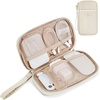 BAGSMART Cord Organizer Travel Cable Organizer Bag Tech Electronic Organizer Travel Case, Travel Essentials for Charger, Cable, Phone, Flash drive, Single Layer – Beige(Single Layer Quilted Beige)
