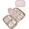 BAGSMART Electronics Organizer Travel Case for Cords Chargers Phones, Black(A-Double Layer Pink)