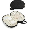 BAGSMART Electronics Organizer Travel Case for Cords Chargers Phones, Black(Single Layer Black)